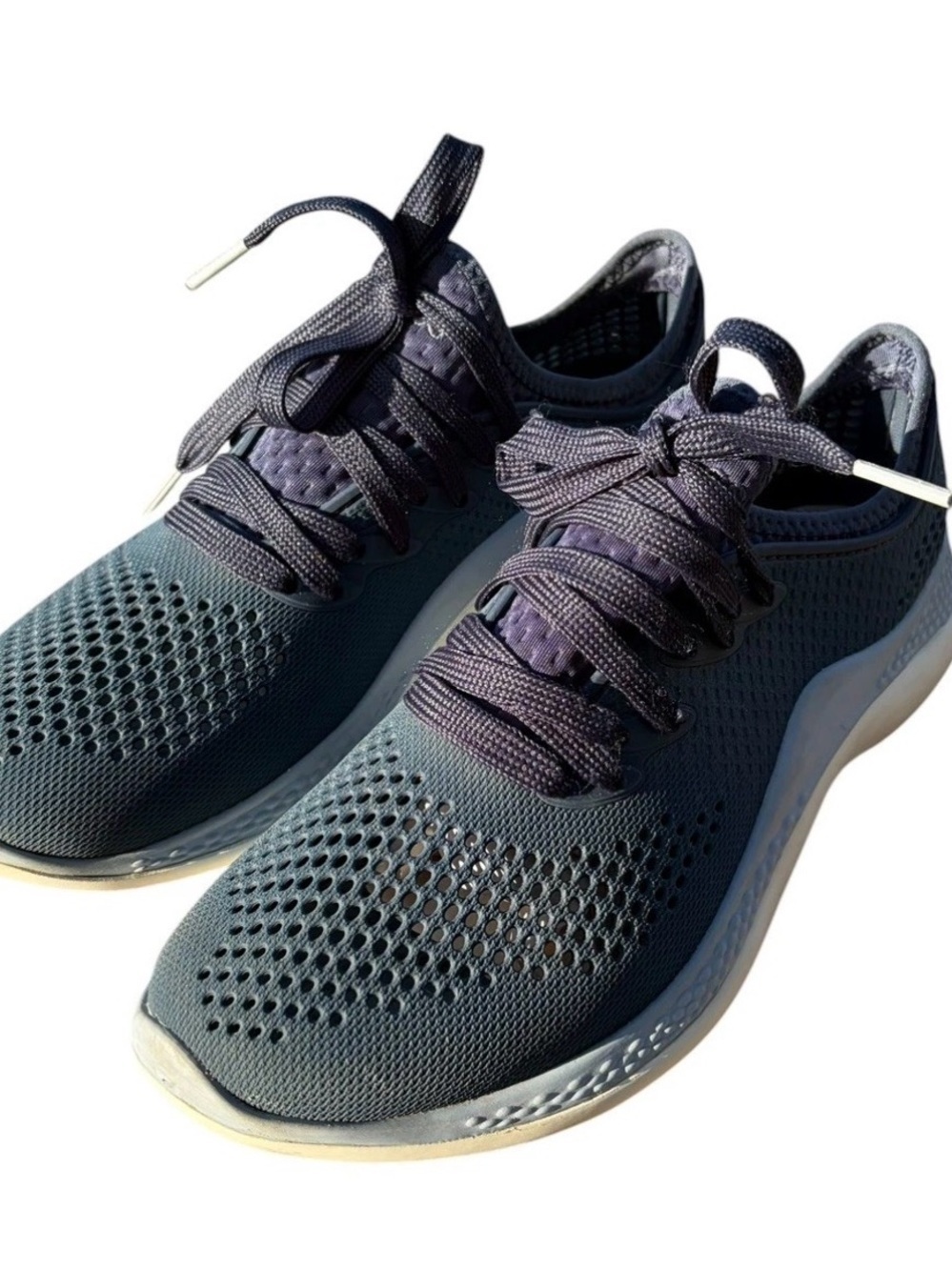 Crocs Literide Pacer navy and blue-grey lightweight sneakers Sz 7 - Picture 8 of 9